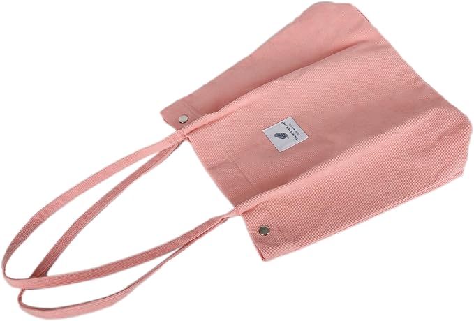 Corduroy Tote Bag Cute Tote Bags for Women Shoulder Bag with Inner Pocket for Work Beach Travel and Shopping Grocery