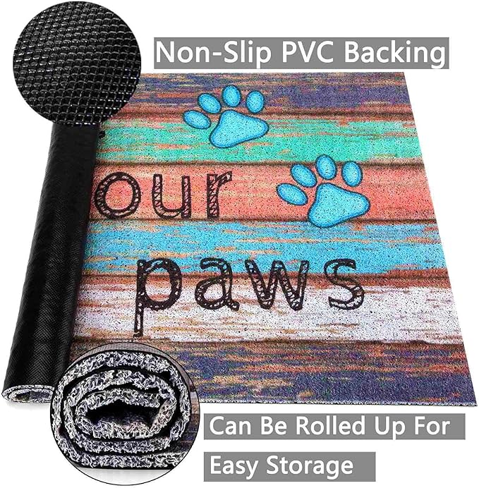 Darkyazi 23.6" x 35.4" Colorful Doormats Entrance Front Door Rug Funny Outdoors/Indoor/Bathroom/Kitchen/Bedroom/Entryway Floor Mats,Non-Slip Polyvinyl Chloride (Dog Claw Floor)