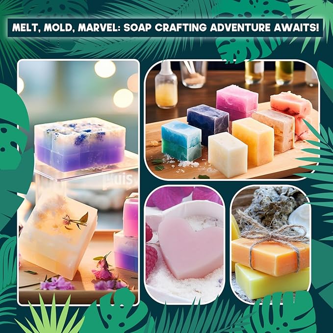 EDSRDRUS Soap Making Kit Series - Soap Making Supplies with Glycerin Soap Base, Silicone Molds, Fragrance Oils, Pigments & More (Blue Basic Soap Making Kit)