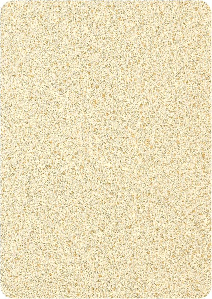 Enkosi Loofah Non-Slip Shower Mat - Shower Floors, Bathtub, Bathrooms, Wet Areas - Cushioned Bath Mat with Drain Holes - Quick Dry PVC, Secure Safety Pad Without Suction Cups (32x24 Light Beige)
