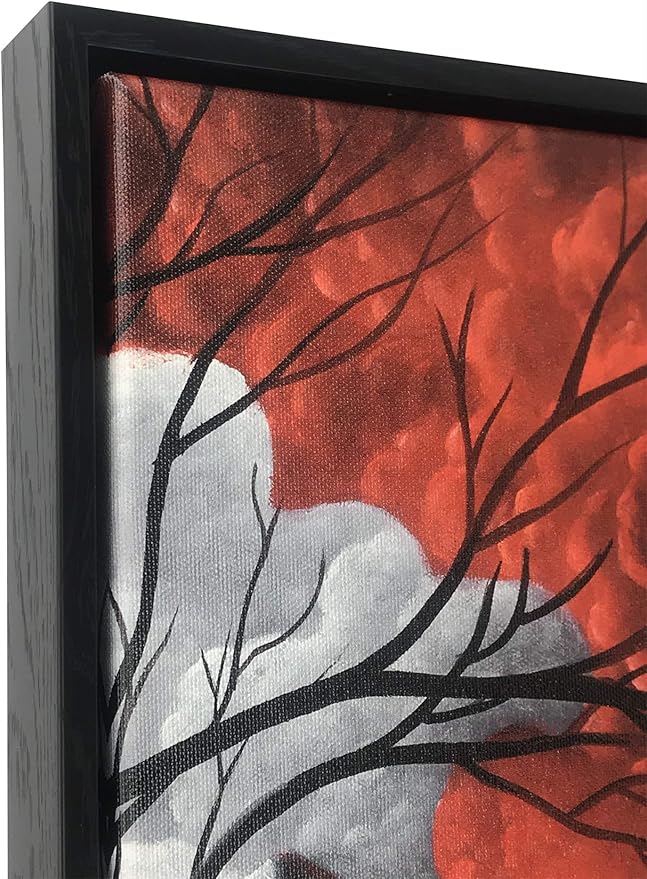 Wieco Art Large Size Framed Art Canvas Art Prints Wall Art the Cloud Tree Abstract Pictures Paintings for Bedroom Home Office Decorations Contemporary Artwork 3 Panels Black Frames