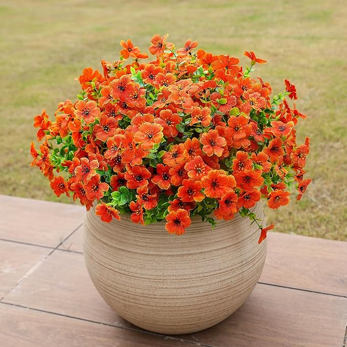 alyptus Artificial Mums for Outdoors – 12 Bundles UV Resistant Fall Flowers, Faux Outdoor Flowers & Fake Mums for Spring Summer Decor, Christmas Decorations