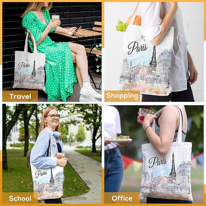Europe Travel Souvenirs Gifts Tote Bags Reusable Grocery Bags London Paris Switzerland Gifts for Women