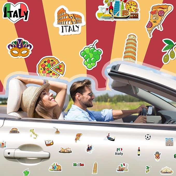 Konohan 30 Pcs Italy Souvenirs Gifts Italy Magnet for Refrigerator City Magnetic Refrigerator Stickers for Home Decoration