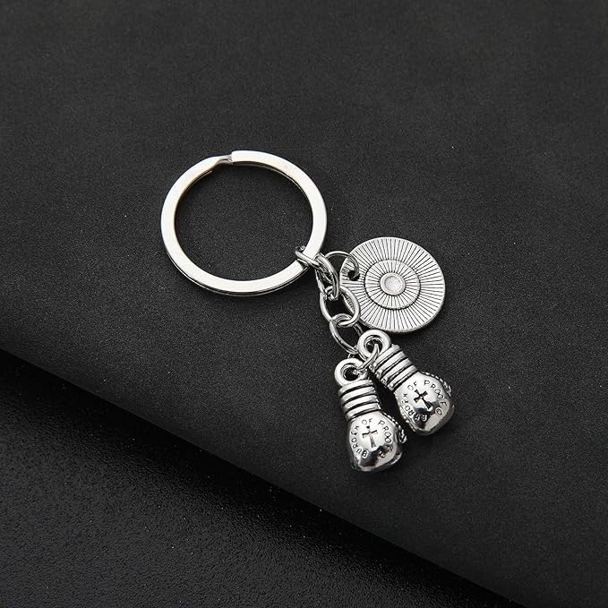 PHAETON 20PCS Never Give Up Boxing Keychain Boxing Gloves Charm Keyring Inspirational Gifts for Boxers Boxing Coach Boxing Keychain Fitness Gifts Boxer Fan GiftSport Lover