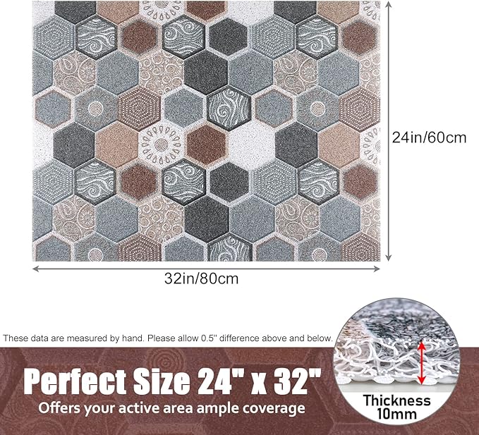 Shower Mat Bathtub Mat Non-Slip, 24x32 Inch, Soft Comfort Bath Mat with Drainage Holes, PVC Loofah Massage Bathmat for Shower, Tub, Bathroom, Wet Areas, Quick Drying