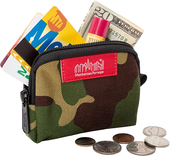 Manhattan Portage Coin Purse With Zipper Closure Pouch Eclectic Colors Credit Card ID Card Jewelry Keys Water Resistant Gift 1000D CORDURA® Everyday Carry