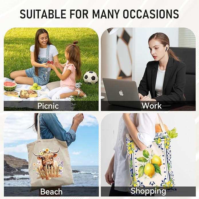Canvas Tote Bag Gift - Funny Reusable Cloth Bags Vintage Totes Gifts for Women Shopping Grocery Lover Books Reader