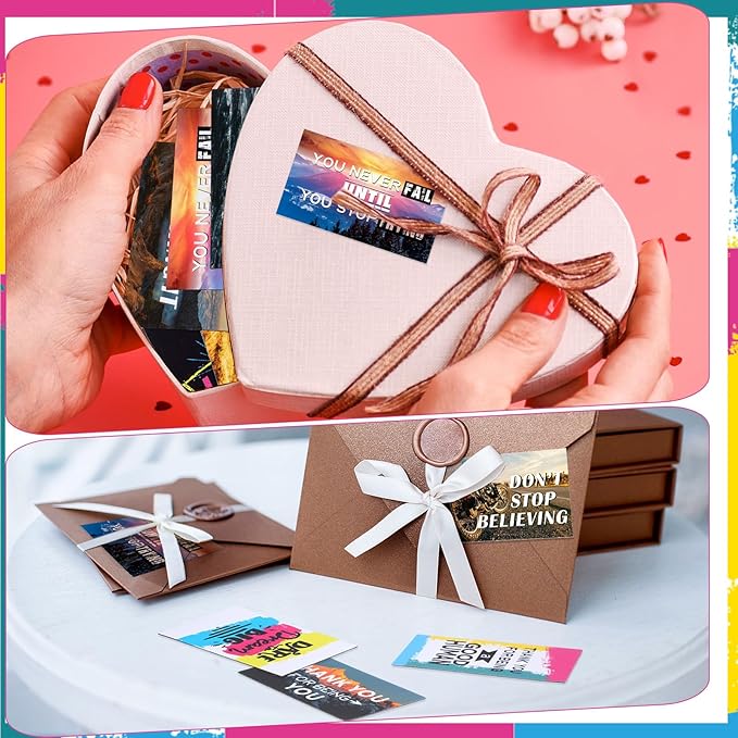 Xuhal 60 Pcs Inspirational Magnets Bulk Rectangle Positive Affirmation Magnets Decals Decorative Inspiring Quotes Fridge Magnetic Stickers for Adults Students Team Motivational Gifts (Natural)
