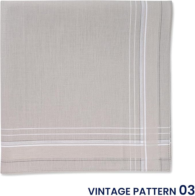 Zenssia Men's Soft Cotton Handkerchiefs Assorted Color with Stripe 6 Piece Gift Set
