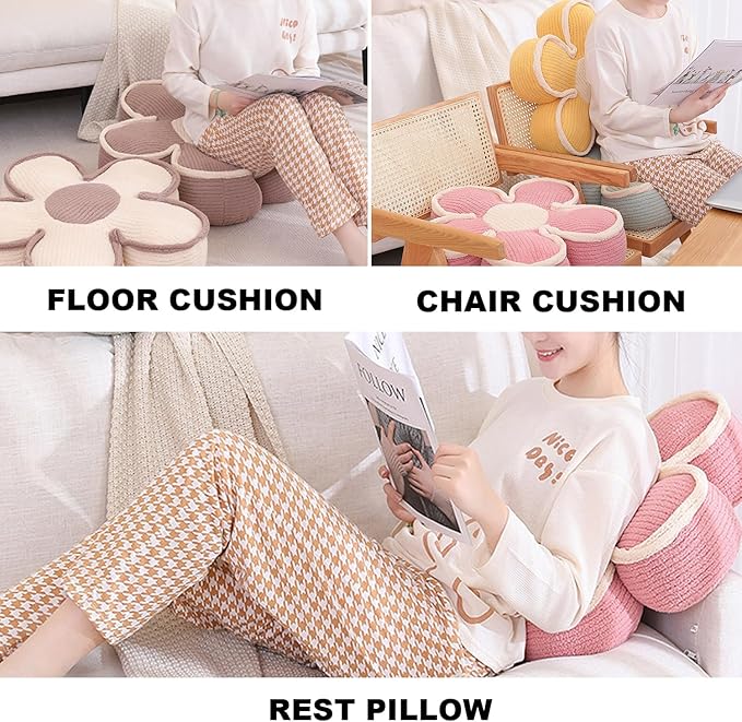 3 PCs Flower Pillow Flowers Shaped Pillow Cushion Decorative Daisy Pillow for Bed Cute Throw Pillows