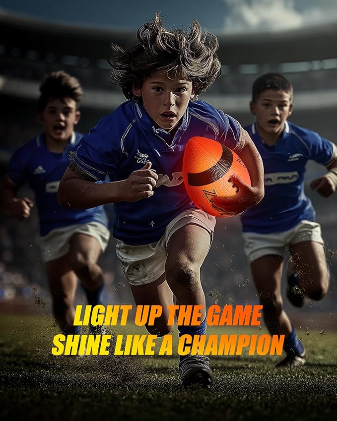 Rechargeable Glow in The Dark Football Birthday Gifts for 6 7 8 9 10 11 12 13 14 15 Year Old Boys, NO 6 Light Up Football Perfect for Teen Outdoor Sports Ideas, Kids Boys Toy Stuff Ages 6-15