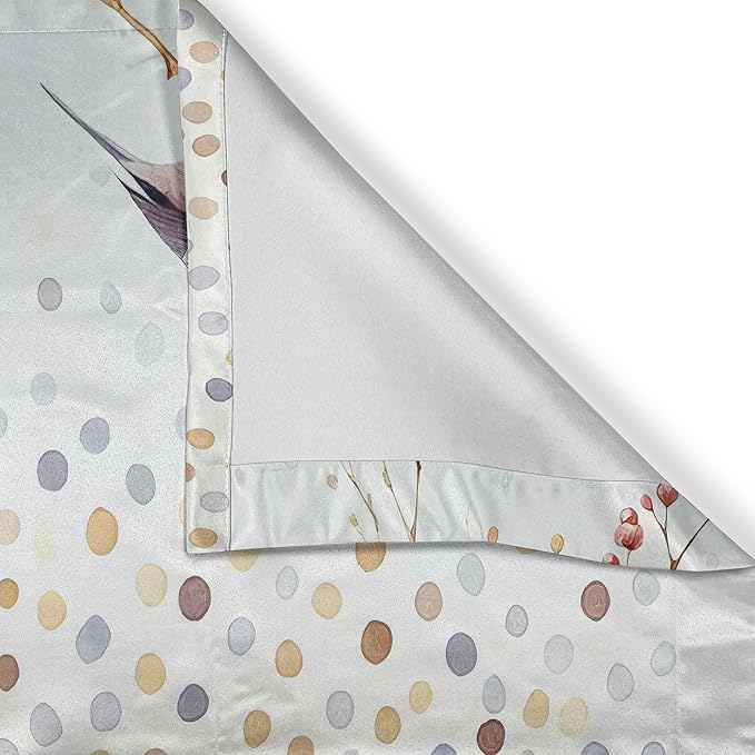 Ambesonne Birds and Nature Window Valance Pack of 2, Aquarelle Look Wingy Animals on Branches Polka Dot Back Fall, Rod Pocket Curtain Valances Kitchen Bedroom, 42" X 18",Pastel Brown Purpleblue
