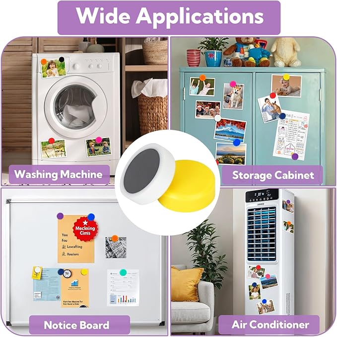 200 Pack Fridge Magnets 10 Colors Refrigerator Magnets Small Strong Magnets Mini Colorful Cute Magnet for Whiteboard Fridge Map Kitchen Office Classroom Locker Magnet