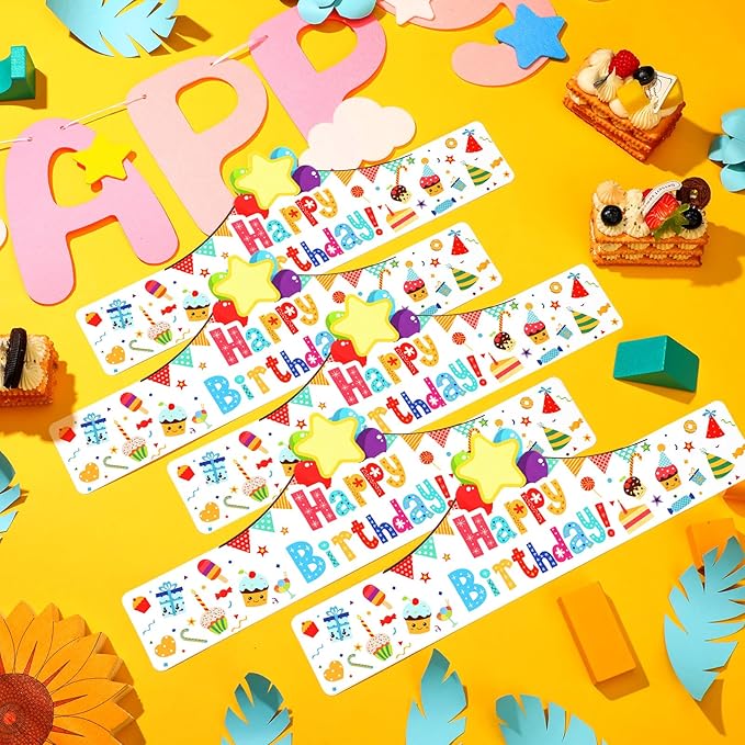 Outus 42 Pack Happy Birthday Crowns for Kids Classroom with Elastic Band for Teachers Students Kindergarten Party