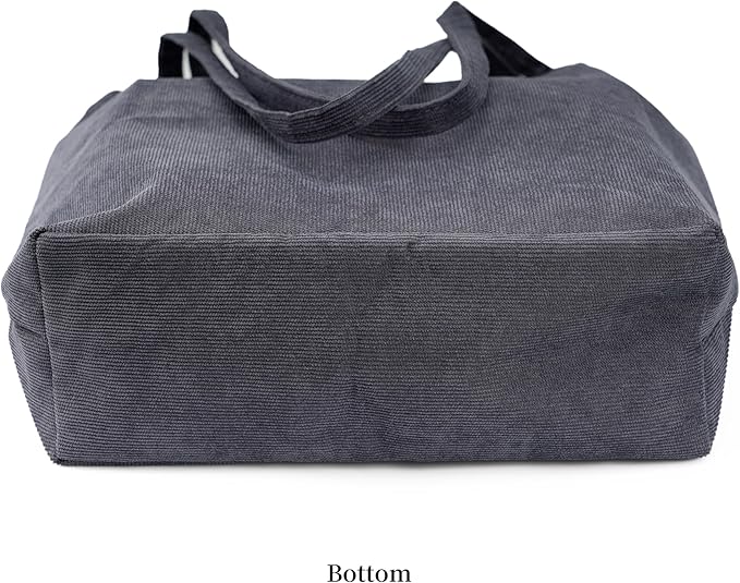 Corduroy Tote Bag Cute Tote Bags for Women Shoulder Bag with Inner Pocket for Work Beach Travel and Shopping Grocery