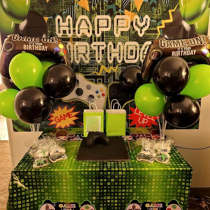 5 Pieces Video Game Party Balloons, Giant Video Game Controller Mylar Foil Balloons Game on Balloons for Kids Boys Gaming Theme Birthday Party Video Game Baby Shower Decorations Supplies