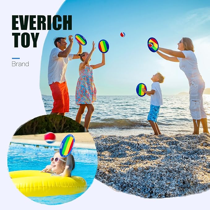 EVERICH TOY Upgraded Toss and Catch Ball Game Set, Outdoor Games for Kids Toys, Stocking Stuffers for Family Games, Beach Pool Yard Christmas Toys Birthday Gifts for Boys Girls 3 4 5 6 7 8-12 Year Old