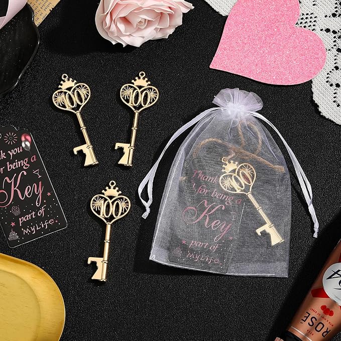 48PCS 100th Birthday Bottle Opener 100 Souvenir Party Supplies Key Opener 100th Baby Birthday Return Gifts Wedding 100th Anniversary Party Decor(48,100th opener)