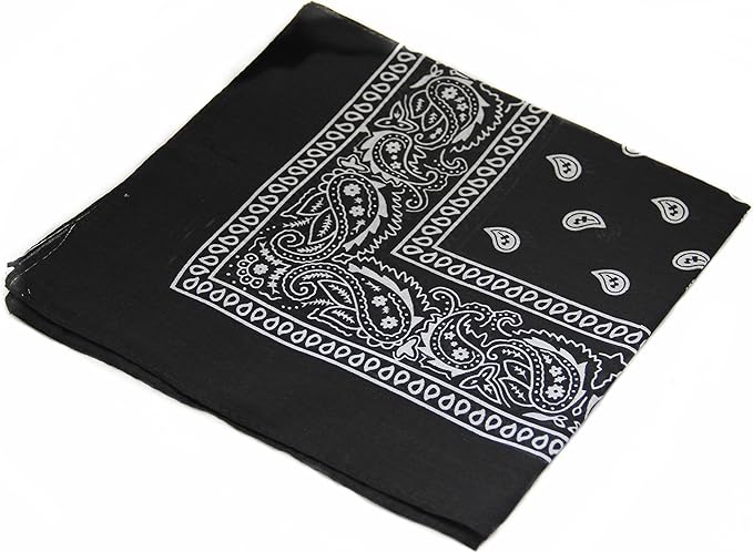 Soophen One Dozen Cowboy Bandanas 100% Cotton 22 x 22 inch