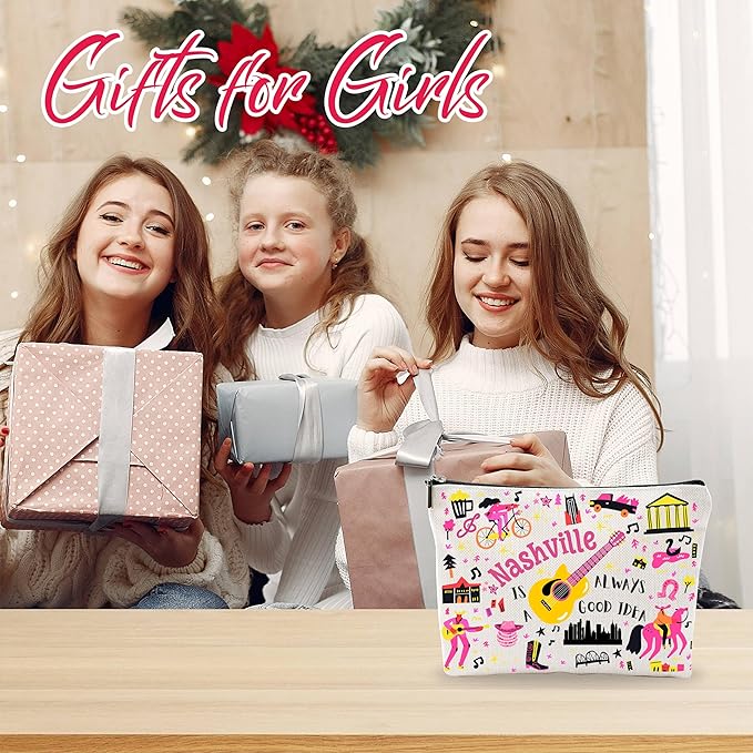 Nashville Souvenirs Cosmetic Bags For Women,Nashville Is Always a Good Idea, Makeup Organizer Bag, Toiletry Pouch, Small Travel Storage Bag, Nashville Themed Gifts, Women Essentials - D04
