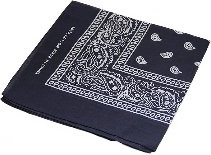 Soophen One Dozen Cowboy Bandanas 100% Cotton 22 x 22 inch