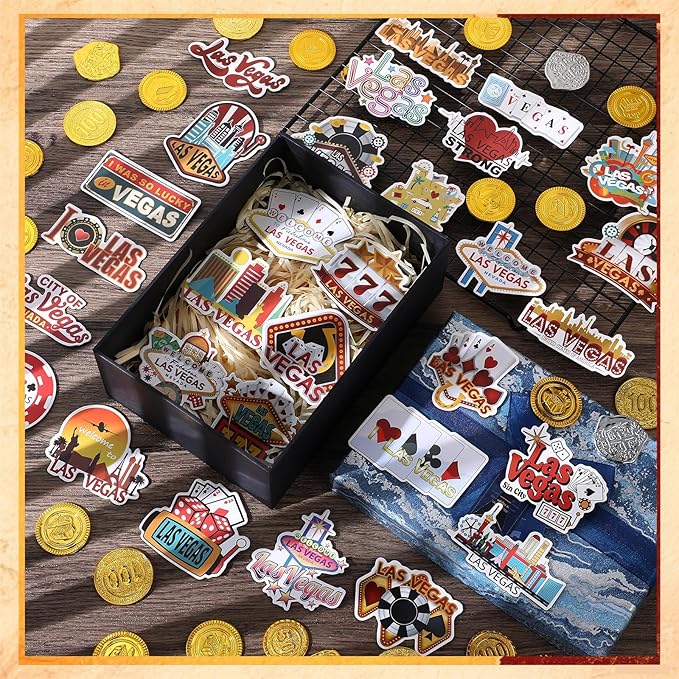 Konohan 30 Pcs Las Vegas Souvenirs Gifts Las Vegas Magnet for Refrigerator City Magnetic Refrigerator Stickers for Home Decoration