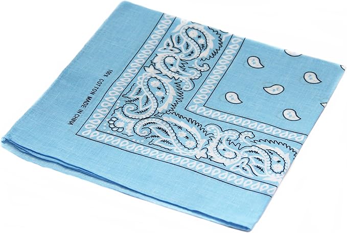 Soophen One Dozen Cowboy Bandanas 100% Cotton 22 x 22 inch