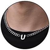 DuoDiner 18+2" Initial Necklace for Men Boys Gifts A-Z Cuban Link Chain by Duodiner
