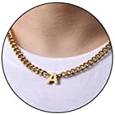 DuoDiner 18+2" Initial Necklace for Men Boys Gifts A-Z Cuban Link Chain by Duodiner