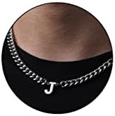 DuoDiner 18+2" Initial Necklace for Men Boys Gifts A-Z Cuban Link Chain by Duodiner