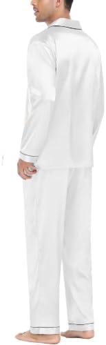 SWOMOG Mens Silk Satin Pajamas Set Long Sleeve Sleepwear Button-Down Pj Two-piece Loungewear with Long Pants S-XXL - Image 5