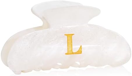 Acrylic Letter Hair Clips for Women - White Monogram Hair Claw Alphabet Large Hair Clip, Fashion Glitter Claw Clips Elegant And Durable Hair Accessory, Letter L by Fohufo