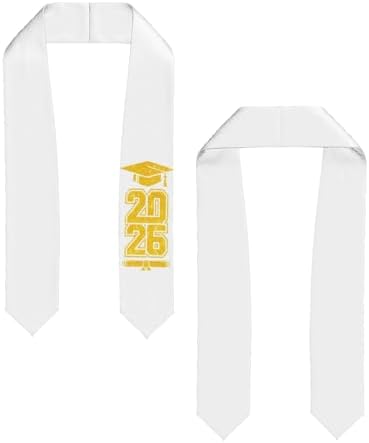 Class of 2026 Graduation Stole,Cute Elegant Honor Sash for Graduation 2026 Unisex Adult Graduates - Image 3