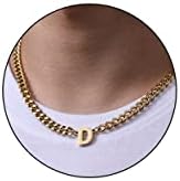 DuoDiner 18+2" Initial Necklace for Men Boys Gifts A-Z Cuban Link Chain by Duodiner