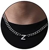 DuoDiner 18+2" Initial Necklace for Men Boys Gifts A-Z Cuban Link Chain by Duodiner