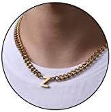 DuoDiner 18+2" Initial Necklace for Men Boys Gifts A-Z Cuban Link Chain by Duodiner