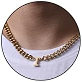 DuoDiner 18+2" Initial Necklace for Men Boys Gifts A-Z Cuban Link Chain by Duodiner