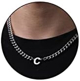 DuoDiner 18+2" Initial Necklace for Men Boys Gifts A-Z Cuban Link Chain by Duodiner