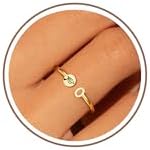 Btysun Graduation Gifts Class of 2026 Gift Initial Ring Gold Rings for Women Christian Gifts for Women Letter A-Z Teens Cross Initial Ring for Daughter Mom Granddaughter Her by BTYSUN