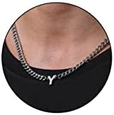 DuoDiner 18+2" Initial Necklace for Men Boys Gifts A-Z Cuban Link Chain by Duodiner