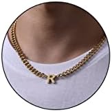 DuoDiner 18+2" Initial Necklace for Men Boys Gifts A-Z Cuban Link Chain by Duodiner