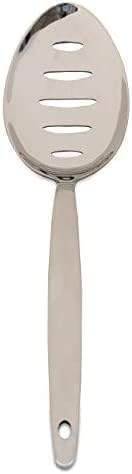 Chef Kunz Slotted Spoon | 18/10 Stainless Steel Serving Sauce Spoon | 9 Inches Plating Daily Chef Cooking Spoons (Slotted)