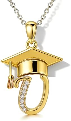 Graduation Gifts for Women, 18K Gold Graduation Initial Necklace A-Z, Inspiring Grad Pendant Necklace Present, College Seniors High School Graduations Jewelry Gifts by VyrnissJewelry