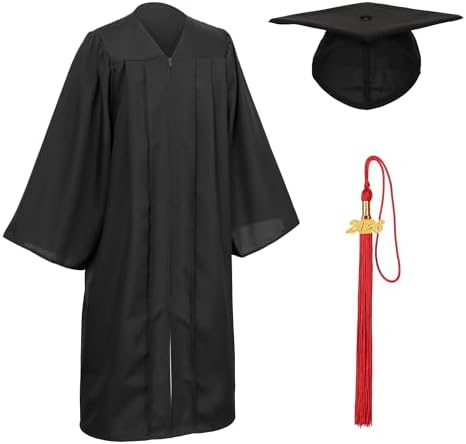 Unisex Matte Graduation Cap and Gown Tassel Package for High School and Bachelor by DDODOU