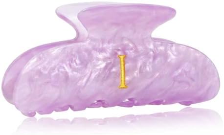 Acrylic Letter Hair Clips for Women - Purple Monogram Hair Claw Alphabet Large Hair Clip, Fashion Glitter Claw Clips Elegant And Durable Hair Accessory, Letter I by Fohufo