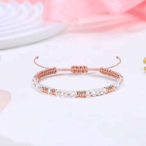 Morse Code Bracelets for Women Mothers Day Gifts 2026 Graduation Gifts Mom Birthday Gift Pink Braided Bracelets Teen Trendy Stuff Inspirational Best Friend Birthday Gifts for Daughter Girlfriend Christmas Stocking Stuffers Jewelry - Image 3