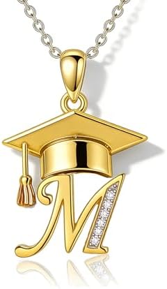 Graduation Gifts for Women, 18K Gold Graduation Initial Necklace A-Z, Inspiring Grad Pendant Necklace Present, College Seniors High School Graduations Jewelry Gifts by VyrnissJewelry