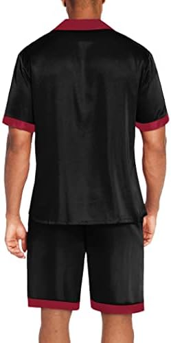 Ekouaer Men Silk Pajamas Set 2 Pieces Satin Pj Button Down Loungewear Sets - Image 6