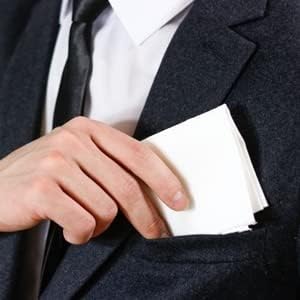 GB Selected Men's Cotton Handkerchiefs, Assorted Solid Color Pocket Square Hankies with Stripe